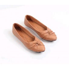 Flat wanita e-warna coklat feminim soft dan natural